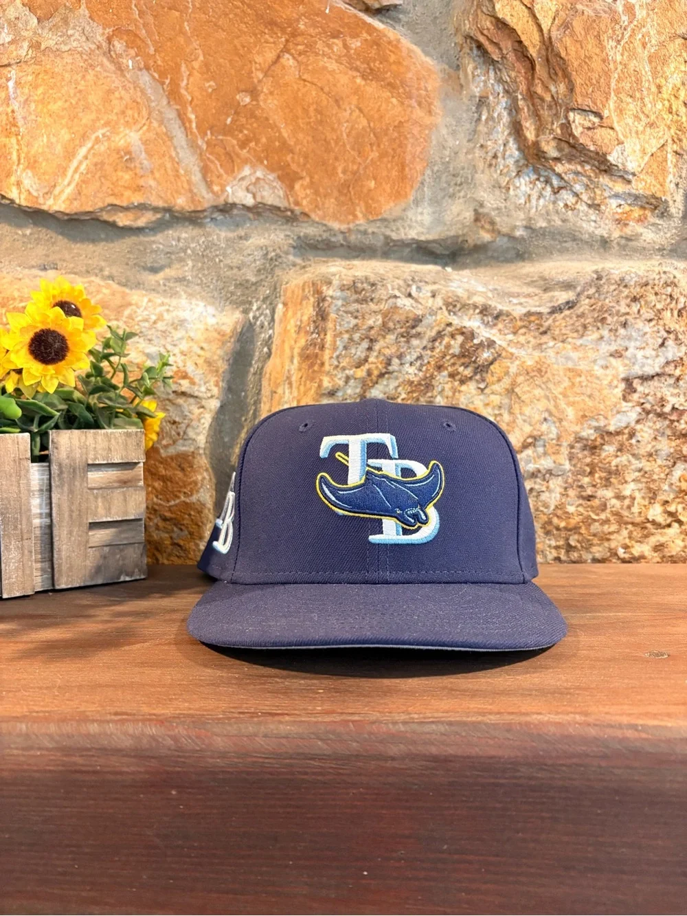 Navy Tampa Bay Devil Rays Fitted Baseball Cap